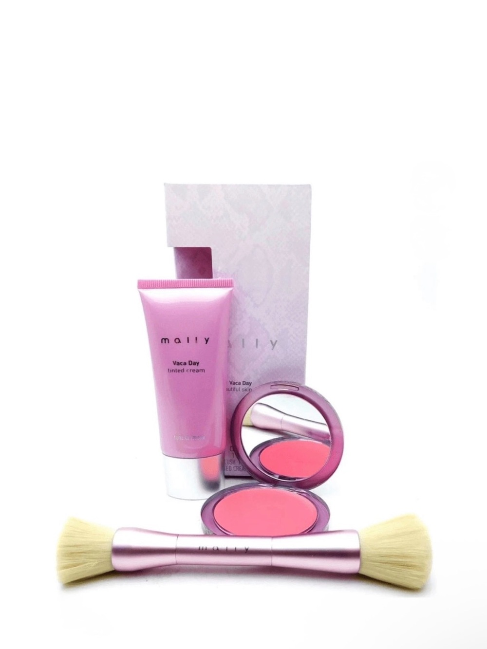 Mally Beauty Pink Tinted Cream & Blush Duo with Brush‎ Tan Rich